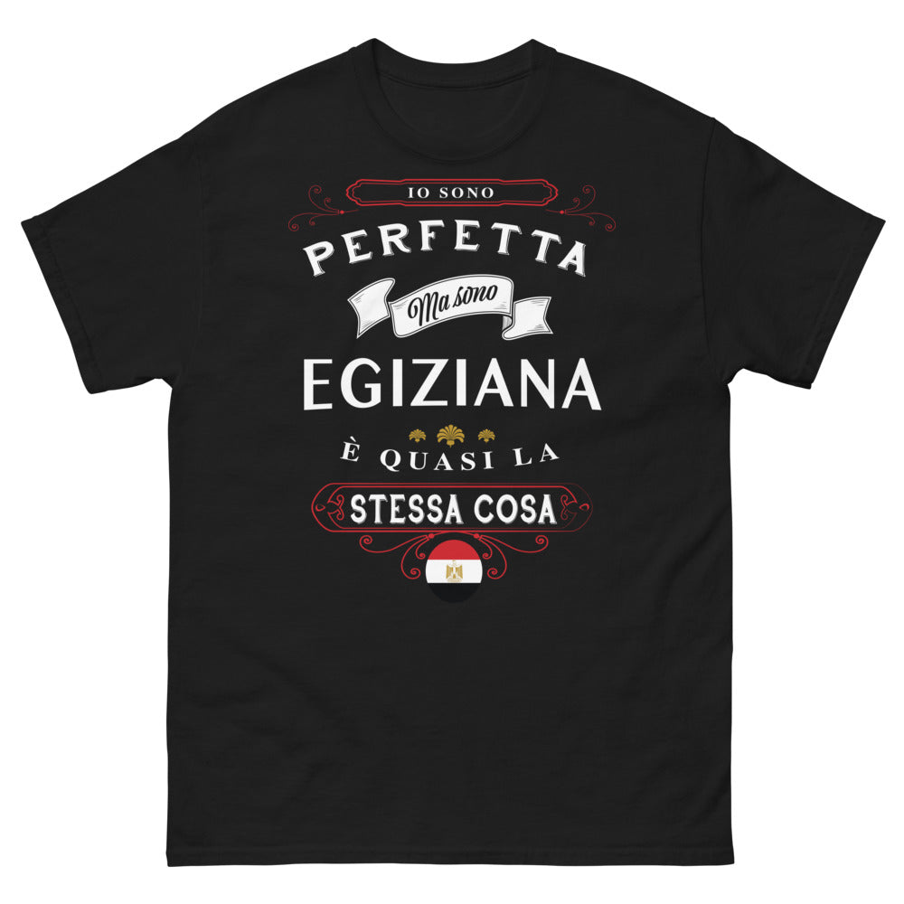T-Shirt Egitto nera - Sono perfetta ma egiziana