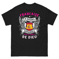 Thumbnail for T-shirt France Espagne noir - Française de naissance, Espagnole par la grâce de Dieu