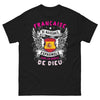 T-shirt France Espagne noir - Française de naissance, Espagnole par la grâce de Dieu