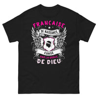 Thumbnail for T-shirt Corse noir - Française de naissance, Corse par la grâce de Dieu