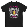 T-shirt franco-belge noir - Française de naissance, Belge par la grâce de Dieu
