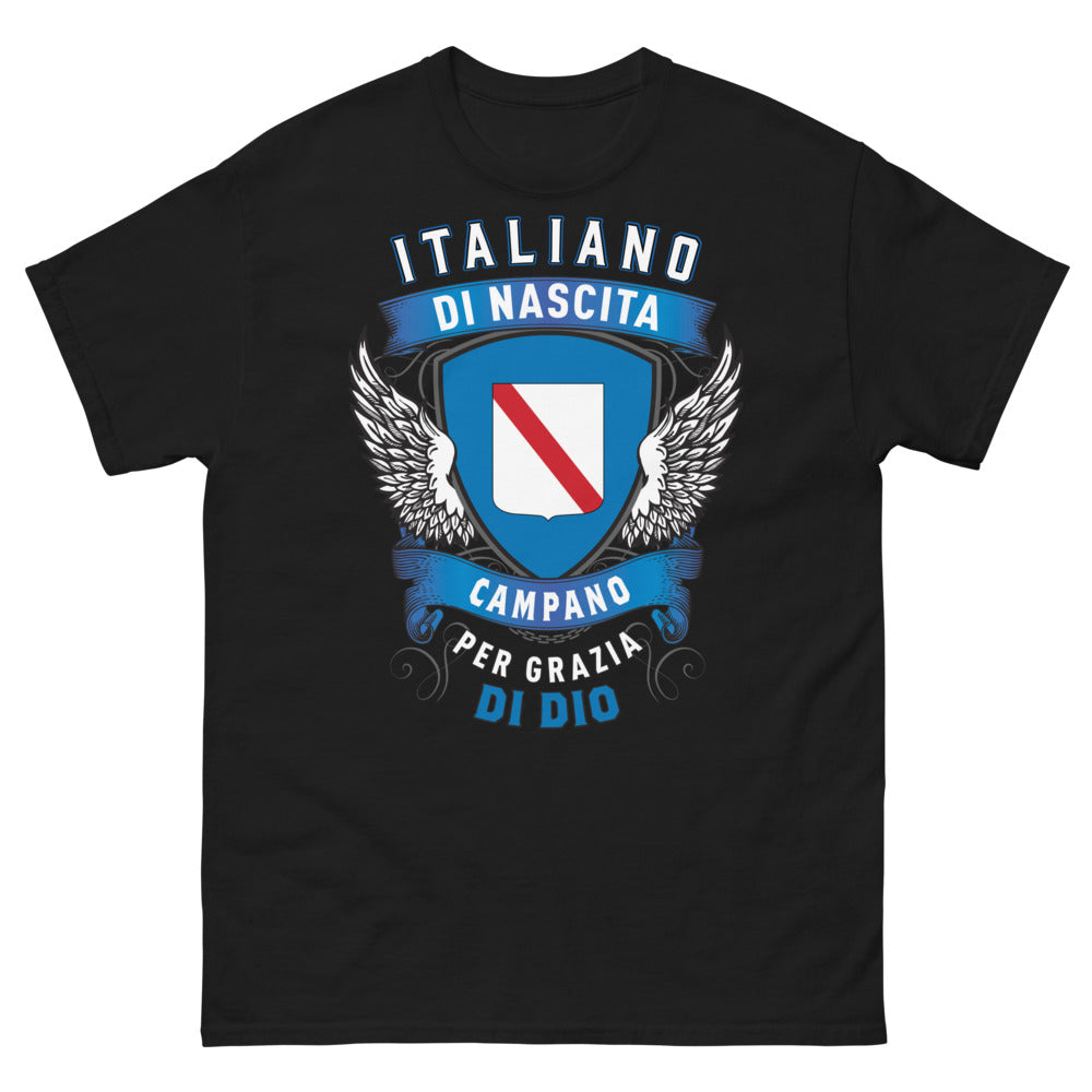 T-Shirt Campania nera - Italiano di nascita, campano per grazia di Dio