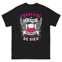 Thumbnail for T-shirt France Pologne noir - Française de naissance, Polonaise par la grâce de Dieu