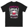 T-shirt France Pologne noir - Française de naissance, Polonaise par la grâce de Dieu