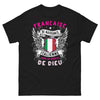 T-shirt Franco-Italienne noir - Française de naissance, Italienne par la grâce de Dieu