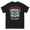 T-shirt Franco-Brésilienne noir - Française de naissance, Brésilienne par la grâce de Dieu