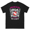 T-shirt Alsace noir - Française de naissance, Alsacienne par la grâce de Dieu