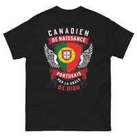 Thumbnail for T-shirt Canada Portugal noir - Canadien de naissance, Portugais par la grâce de Dieu