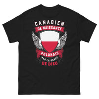 Thumbnail for T-shirt Canadien-Polonais noir - Canadien de naissance, Polonais par la grâce de Dieu