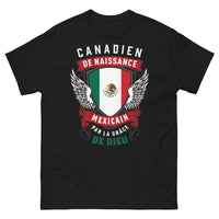 Thumbnail for T-shirt Canada Mexique noir - Canadien de naissance, Mexicain par la grâce de Dieu