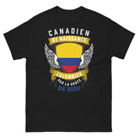 Thumbnail for T-shirt Canada Colombie noir - Canadiens de naissance, Colombiens par la grâce de Dieu
