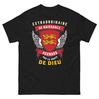 Thumbnail for T-shirt Normandie noir - Normand de naissance, par la grâce de Dieu