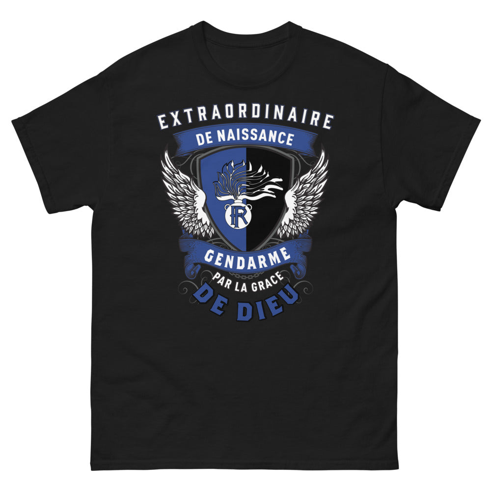 T-shirt gendarme noir - Gendarme d’Exception, Par la Grâce de Dieu