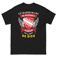 Thumbnail for T-shirt Alsace noir - Alsacien de naissance, par la grâce de Dieu