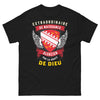 T-shirt Alsace noir - Alsacien de naissance, par la grâce de Dieu