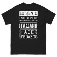 Thumbnail for T-shirt Italie noir - Hombre enamorado de una italiana
