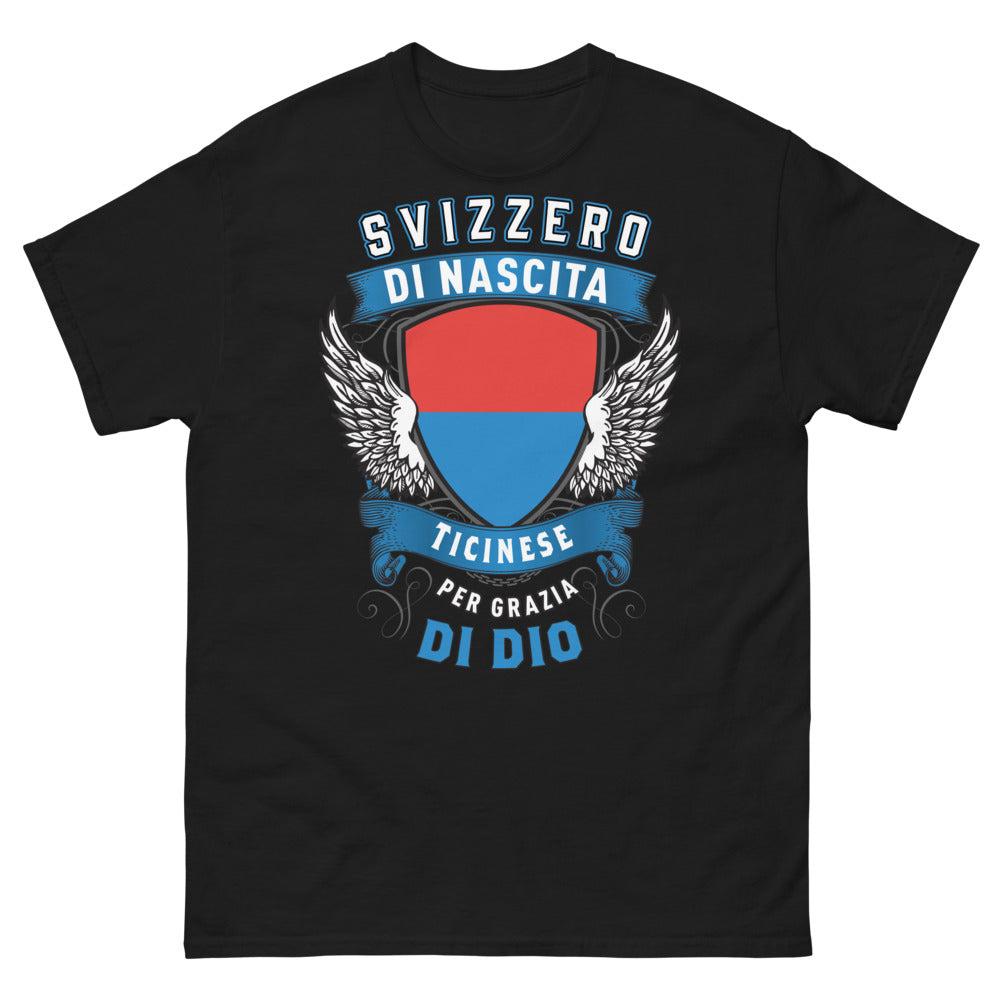 T-shirt Tessin bleu marine - Svizzero di nascita, ticinese