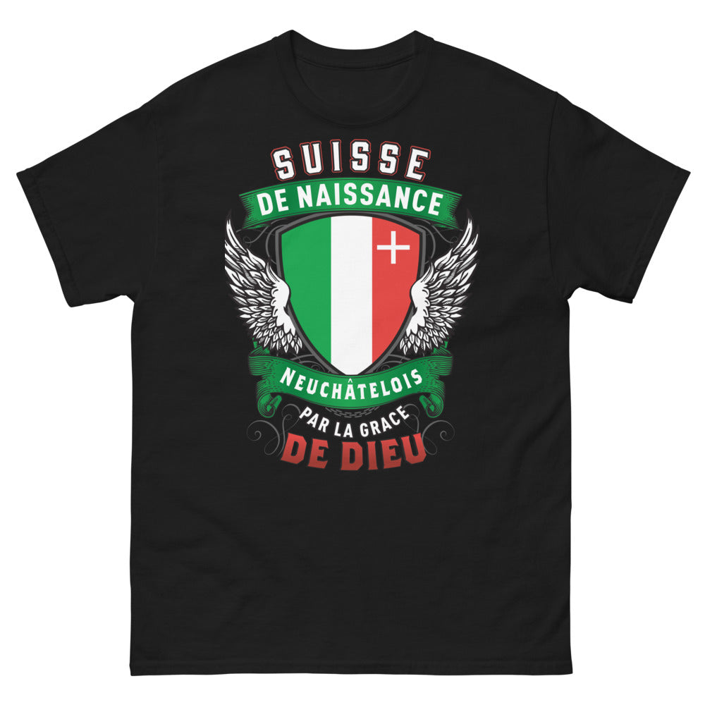 T-shirt Neuchâtel noir - par la grâce de Dieu
