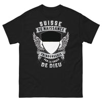 Thumbnail for T-shirt Fribourg noir - Fribourgeois de naissance, grâce de Dieu