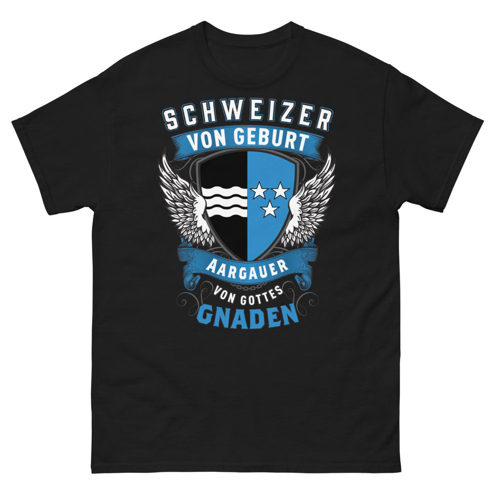 T-shirt Aargau Suisse noir - Schweizer von Geburt
