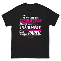 Thumbnail for T-shirt Infirmière noir - Presque Super-Woman