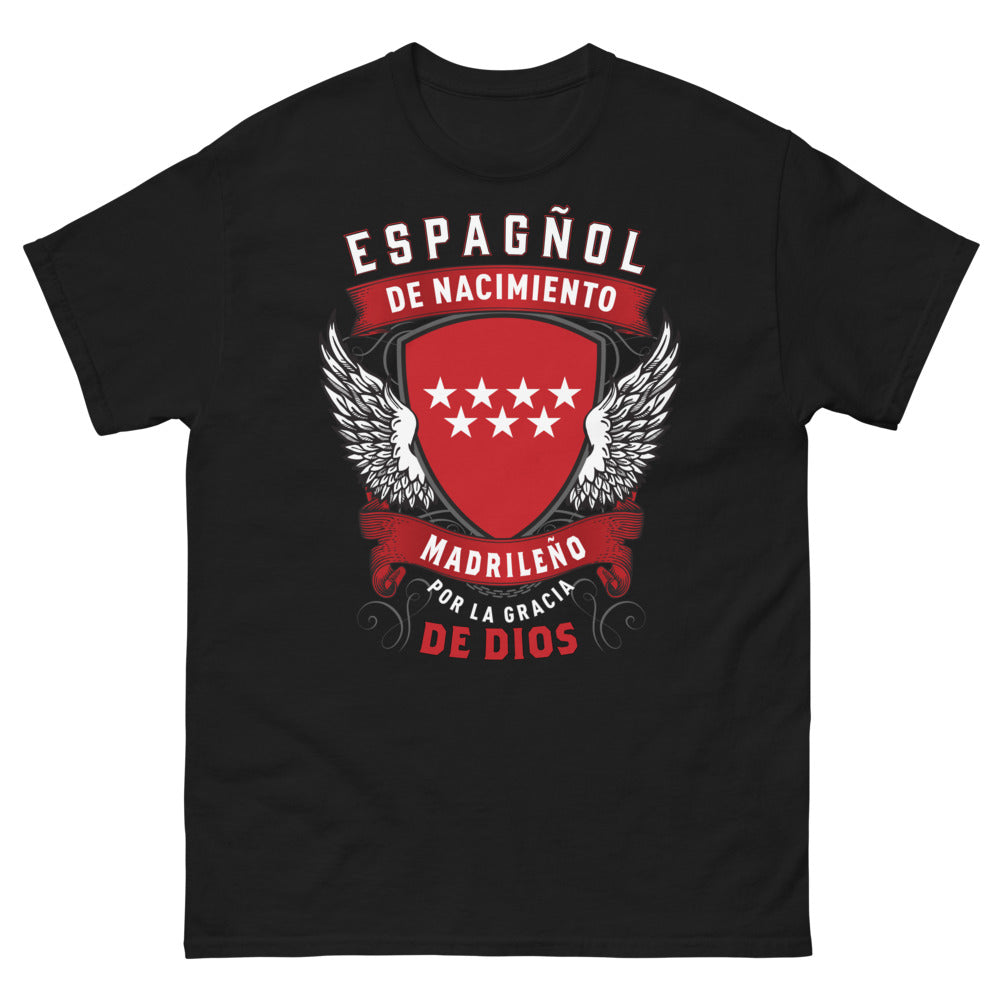 T-shirt Madrid noir - Madrileño de Nacimiento, por la Gracia de Dios
