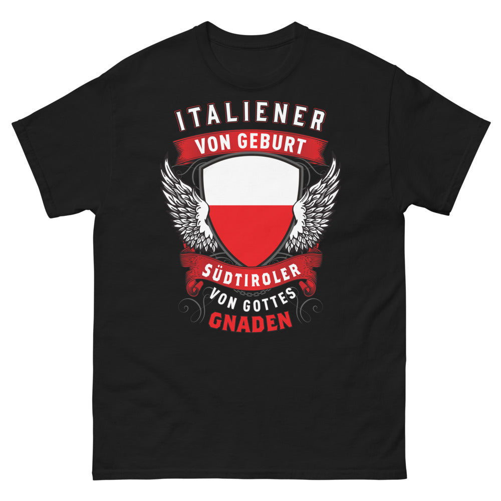 T-shirt Südtirol noir - Italiener von Geburt, Südtiroler Stolz