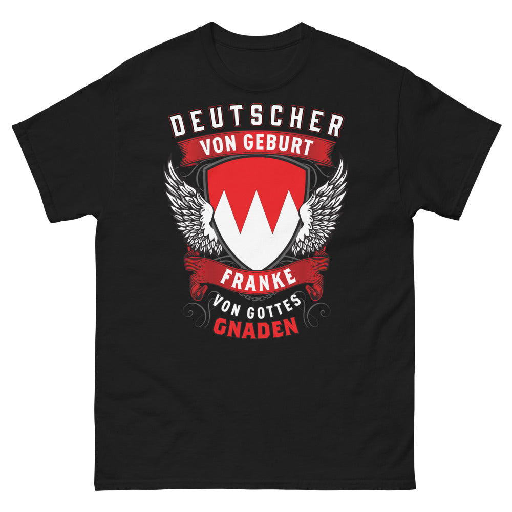 T-shirt Franken noir - Deutscher von Geburt, Franke von Gottesgnaden