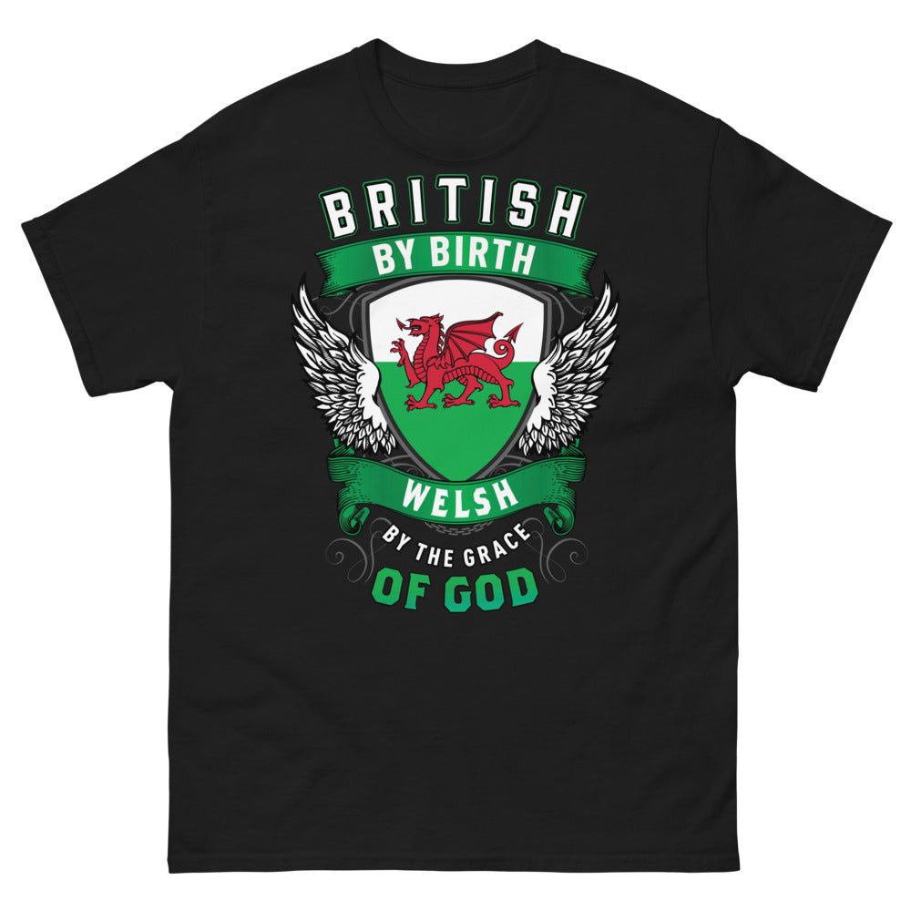 T-shirt Pays de Galles noir - British by Birth, Welsh by Grace