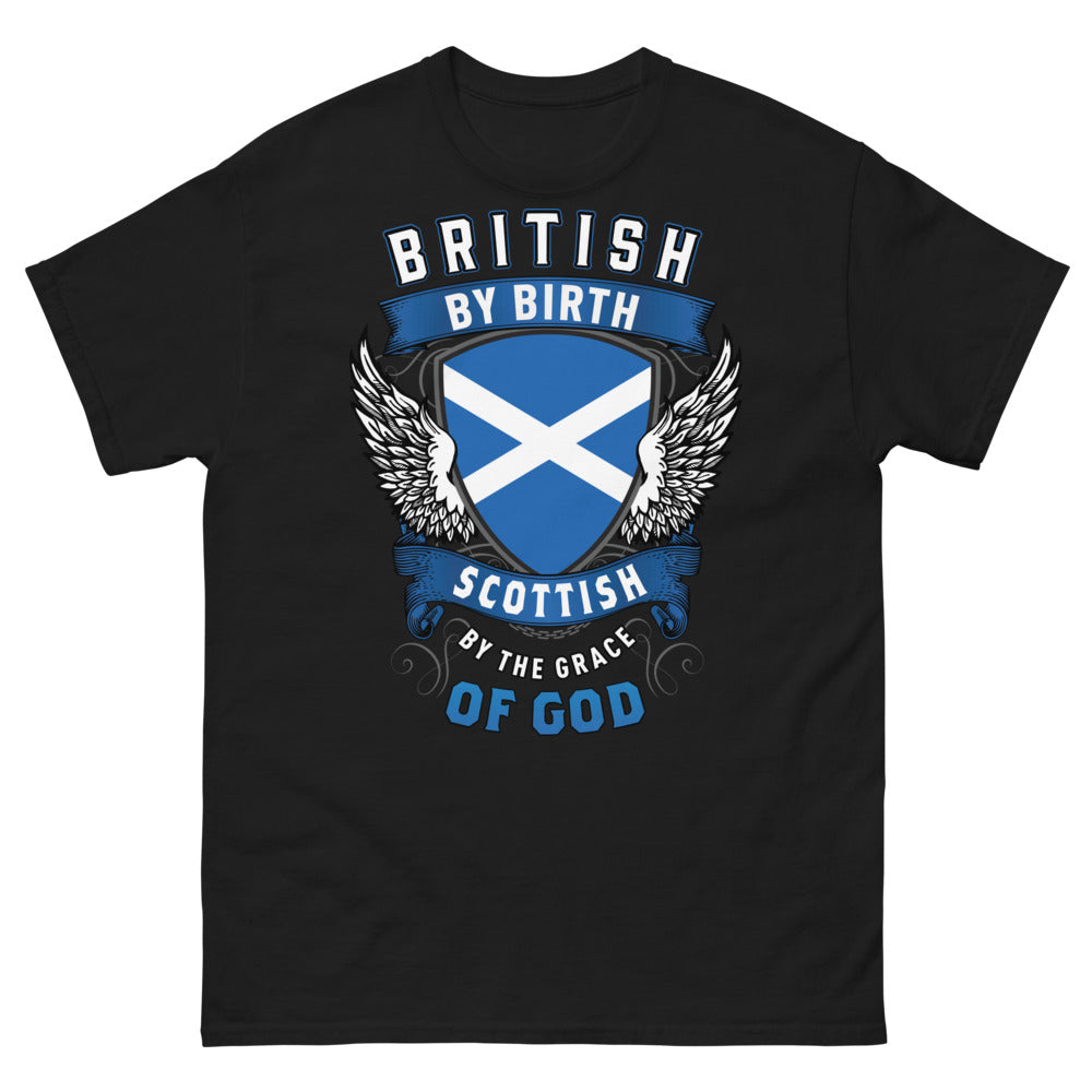 T-shirt UK & Écosse noir - British by Birth, Scottish by Grace