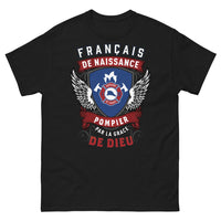 Thumbnail for T-shirt pompier français noir - Français de naissance, pompier par la grâce de Dieu