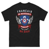 T-shirt pompier français noir - Français de naissance, pompier par la grâce de Dieu