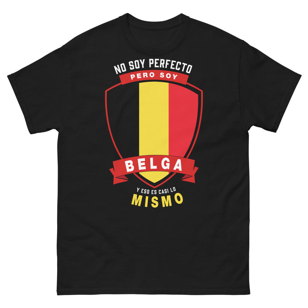T-shirt Belgique noir - No soy perfecto, pero soy belga