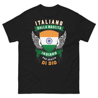 Thumbnail for T-Shirt Italia-India nera - Italiano dalla Nascita