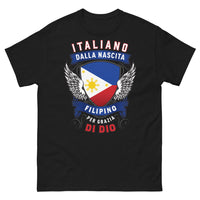 Thumbnail for T-shirt Italie Philippines bleu marine - Italiano dalla nascita, Filipino per grazia di Dio