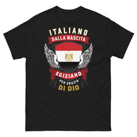 Thumbnail for T-Shirt Italia Egitto Nero - Italiano dalla Nascita, Egiziano per Grazia di Dio
