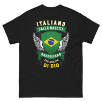 Thumbnail for T-Shirt Italia Brasile blu scuro - Italiano dalla Nascita, Brasiliano per Grazia di Dio