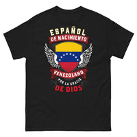 Thumbnail for T-shirt Venezuela noir - Español de nacimiento, venezolano por la gracia de Dios