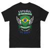 T-shirt Espagne Brésil noir - Español de Nacimiento, Brasileño por la Gracia de Dios