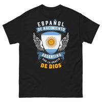 Thumbnail for T-shirt Espagne & Argentine noir - Español de Nacimiento, Argentino por la Gracia de Dios