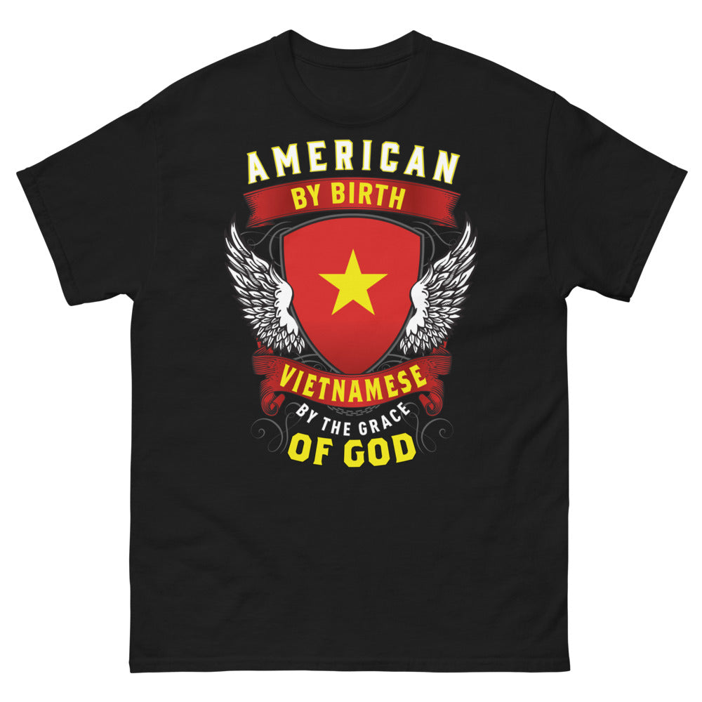 T-shirt USA Vietnam noir - American by Birth, Vietnamese by Grace