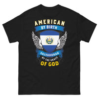 Thumbnail for T-shirt USA Salvador noir - American by Birth, Salvadoran by Grace