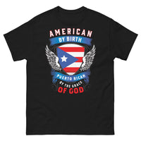 Thumbnail for T-shirt Puerto Rico noir - American by Birth, Puerto Rican by the Grace of God