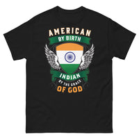 Thumbnail for T-shirt USA Inde noir - American by Birth, Indian by Grace