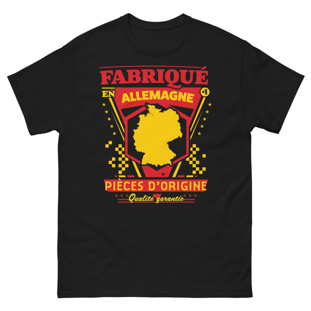 T-shirt Allemagne noir - fabriqué en Allemagne, qualité garantie