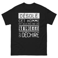 Thumbnail for T-shirt Italie noir - Désolé, déjà pris par une Italienne