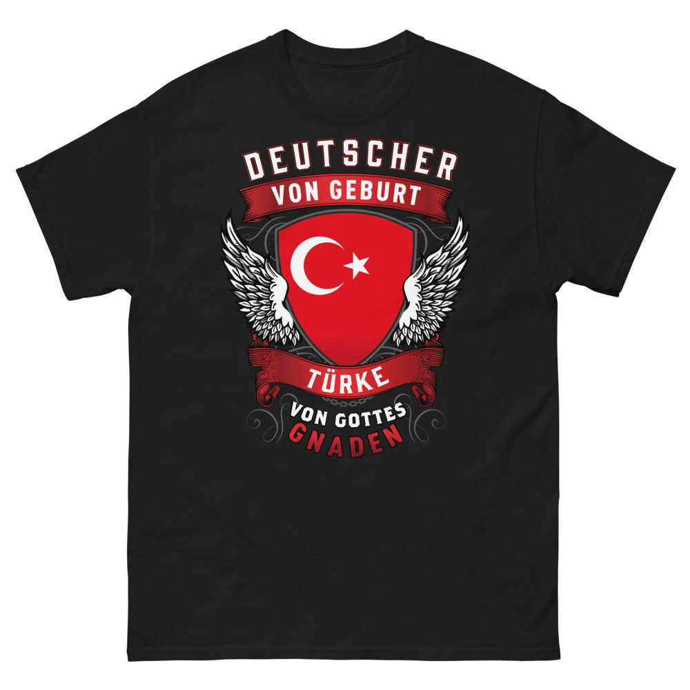T-shirt Allemagne Turquie noir - Deutscher von Geburt, Türke von Gottes Gnaden