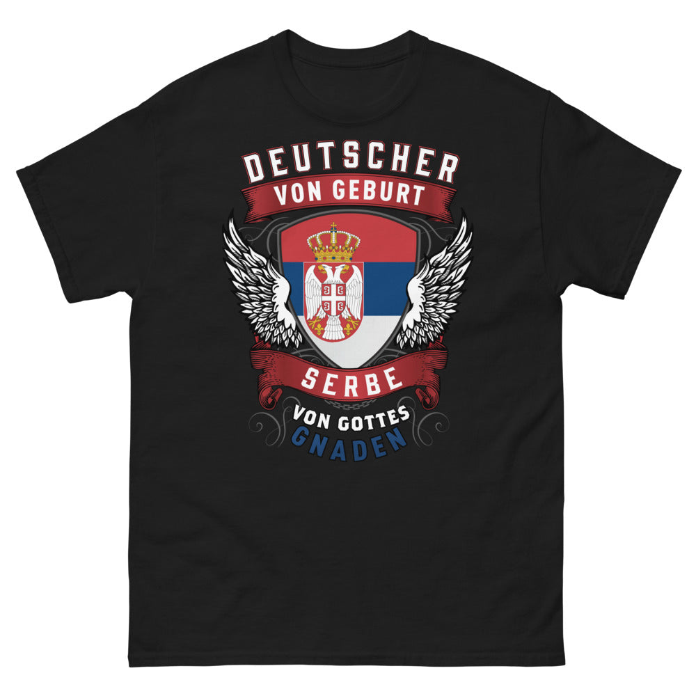 T-shirt Allemagne Serbie noir - Deutscher von Geburt