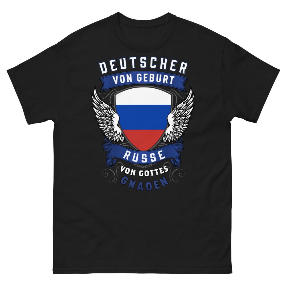 T-shirt germano-russe noir - Deutscher von Geburt, Russe von Gottes Gnaden