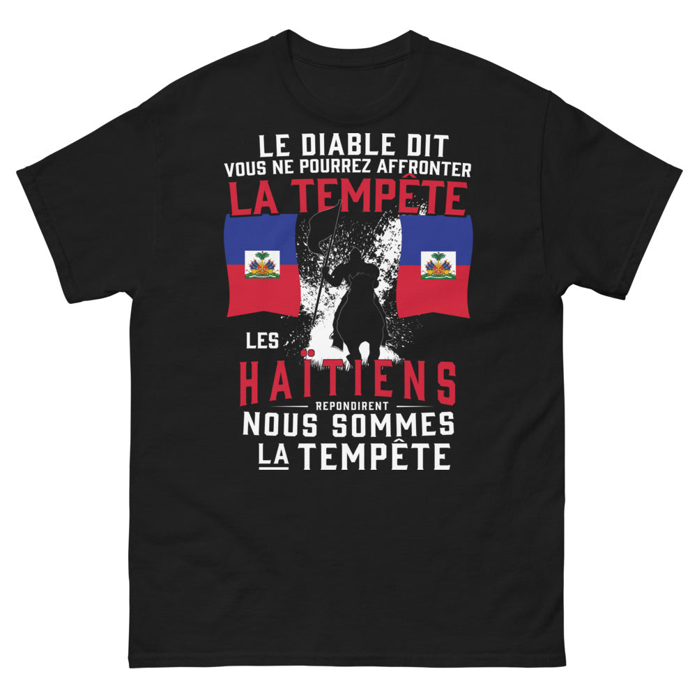 T-shirt Haïti noir - Les Haïtiens répondent à la tempête